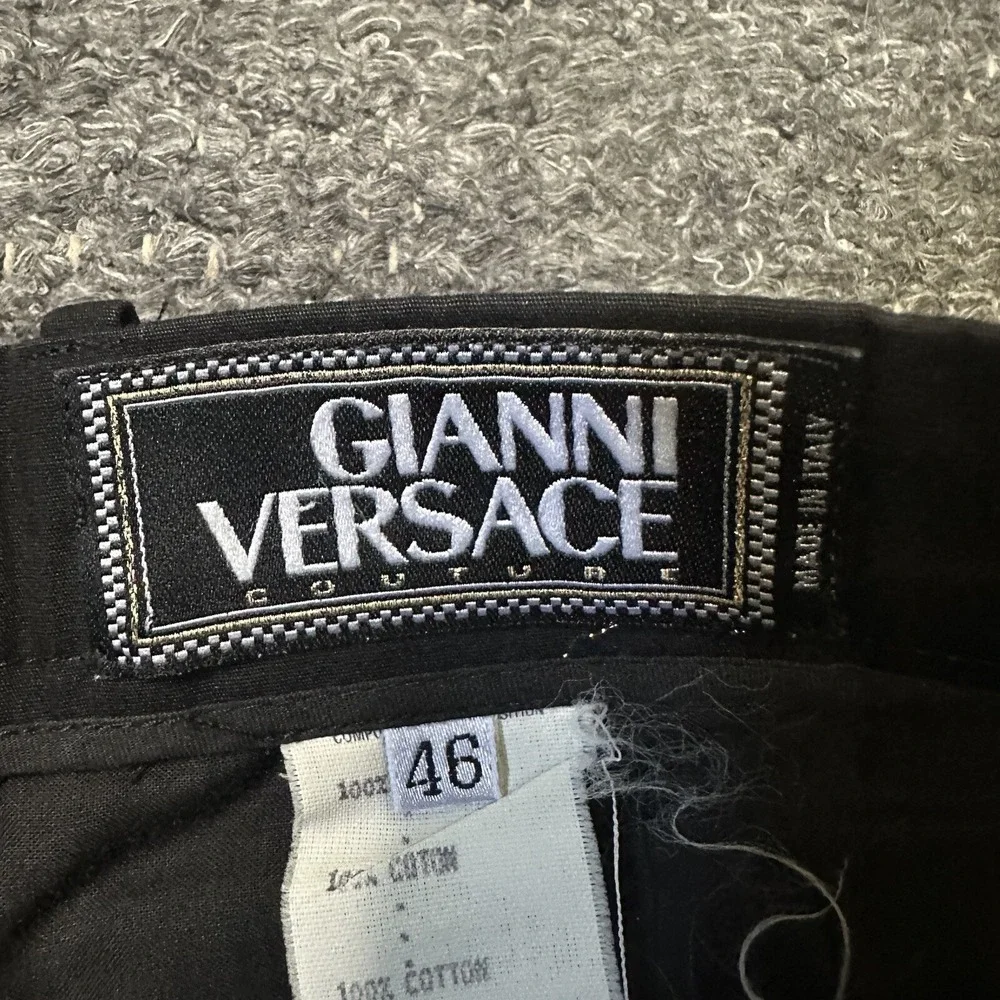 Gianni Versace Pants Women 29 Black Chinos Straight Leg Mid Rise Pockets Classic